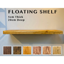 Load image into Gallery viewer, Chunky Solid Wood Floating Shelf -- 20cm deep