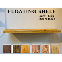 Load image into Gallery viewer, Chunky Solid Wood Floating Shelf  -- 22cm deep
