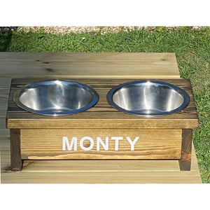 Compact Personalised Dog Bowl Table