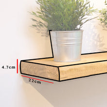 Load image into Gallery viewer, Chunky Solid Wood Floating Shelf  -- 22cm deep

