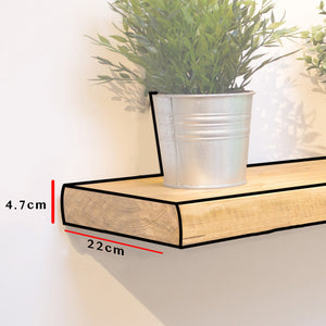 Chunky Solid Wood Floating Shelf  -- 22cm deep